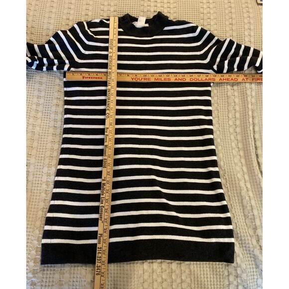 L.O.G.G. H&M LADIES STRIPE SWEATER DRESS LONG SLEEVE SIZE MEDIUM FINE KNIT Gray - Picture 11 of 11